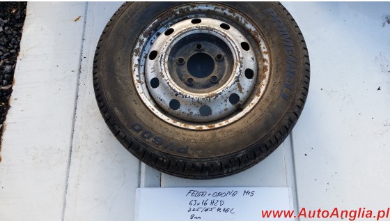 Felga z oponą 6Jx16H2D  225/65R16C  M+S  8mm